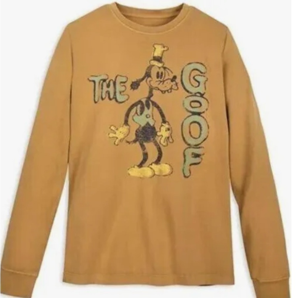 Disney Mens XXl Brown Graphic Long Sleeve Shirt